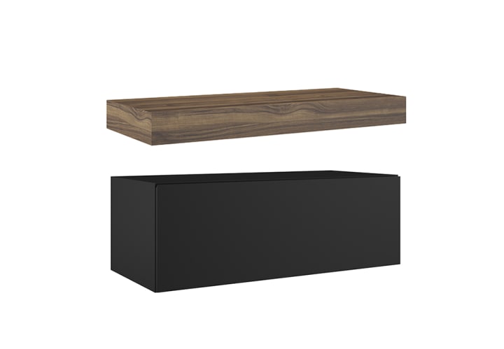Meuble de salle de bains avec plan de toilette en bois de 10 cm de hauteur couleur Valenti avec caisson Nomad Visobath principal 11