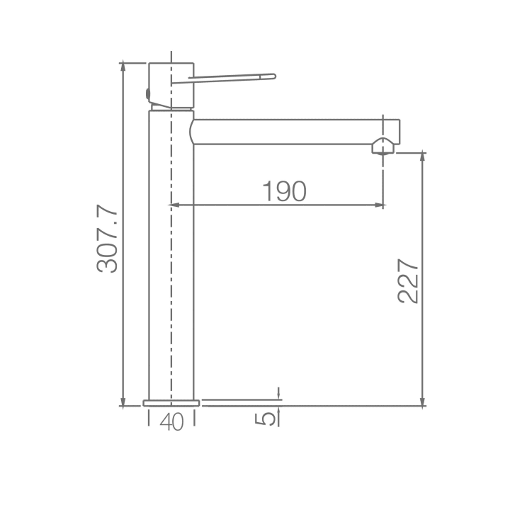 Mitigeur de lavabo Milos Stick Imex croquis 11