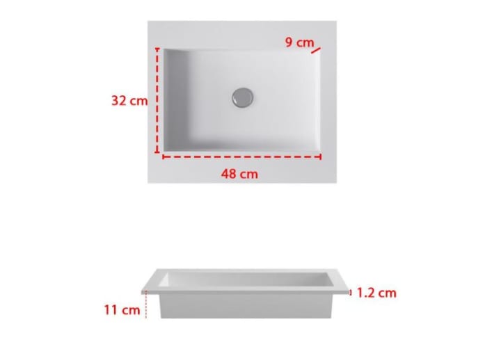 Lavabo suspendido Padova Bruntec croquis 1