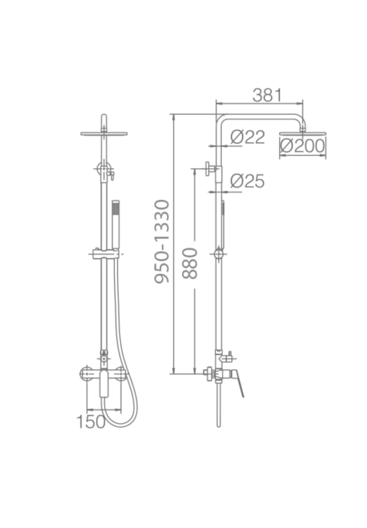 Luxor Imex shower set croquis 12