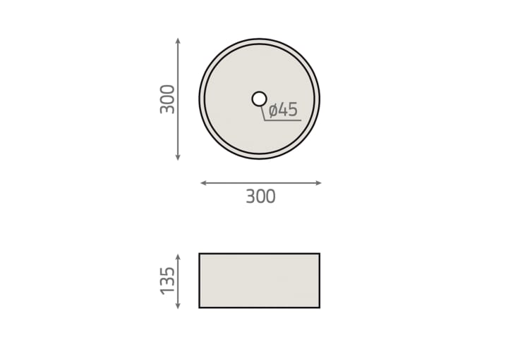 Lavabo sobre encimera Montana BHD croquis 3