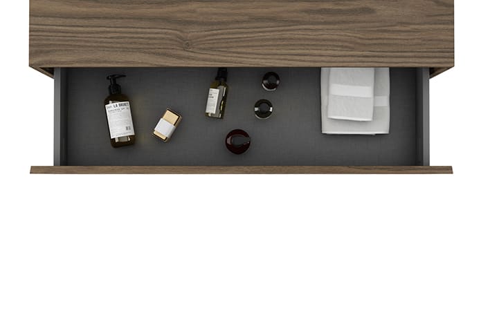 Conjunto mueble de baño con lavabo de carámica de 12 cm de alto y cajonera Nomad Viso detalle 17