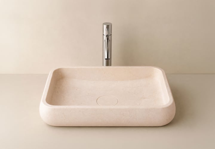 Lavabo de mármol natural Rubi Bruntec ambiente 2