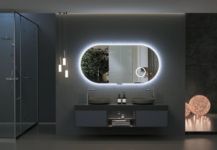 Miroir de salle de bains LED avec éclairage Indiana Ledimex environnement 6