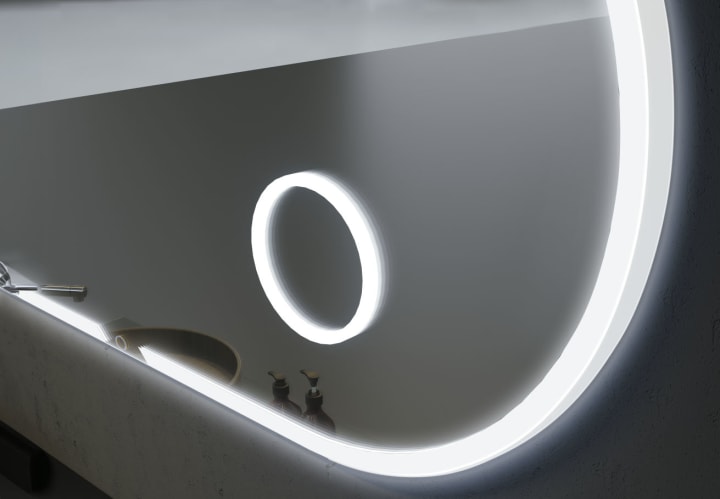 Miroir de salle de bains LED avec éclairage Indiana Ledimex détail 4