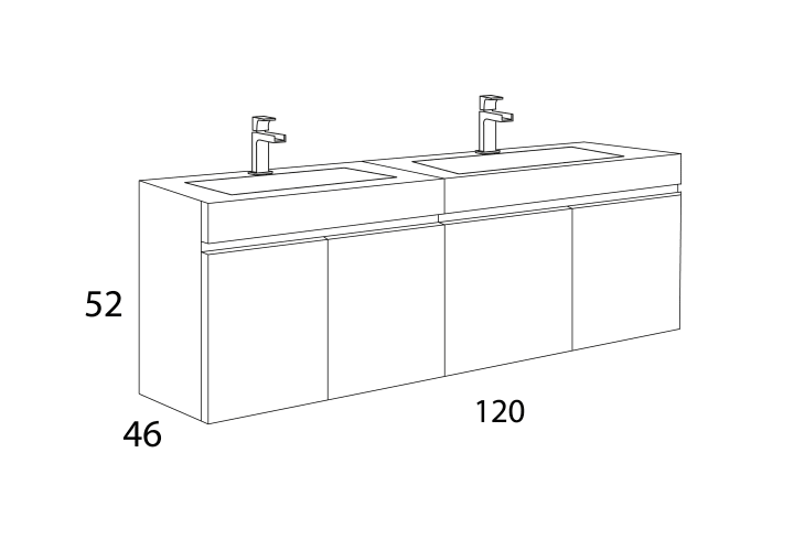 Conjunto mueble de baño Río Inve croquis 3