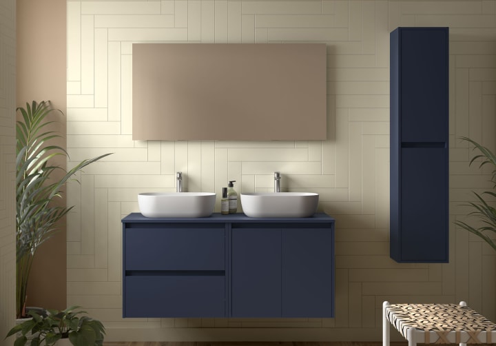 Meubles de salle de bains avec plan de toilette en bois Noja Salgar principal 5