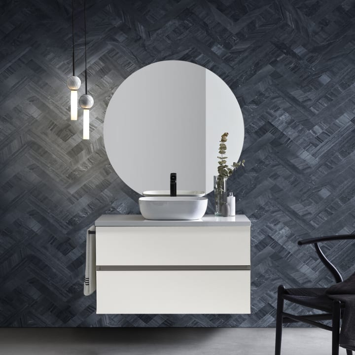 Conjunto mueble de baño con lavabo sobre encimera Hana Sanchis principal 1