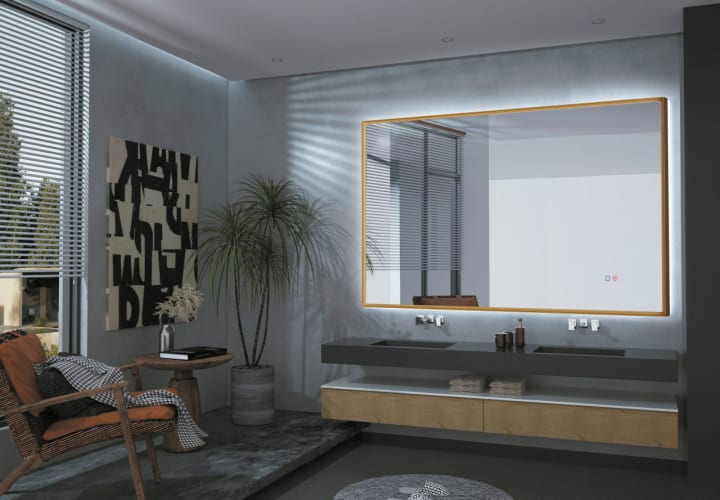 Miroir de salle de bains avec éclairage LED California Ledimex principal 2