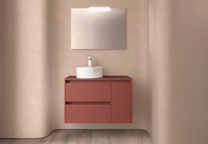 Meubles de salle de bains avec plan de toilette en bois Noja Salgar principal 5