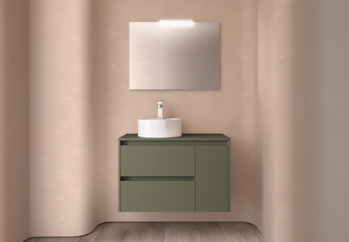 Meubles de salle de bains avec plan de toilette en bois Noja Salgar principal 3
