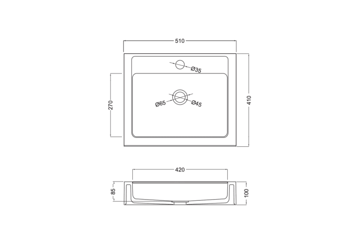Vasque suspendue Darya Coycama croquis 19