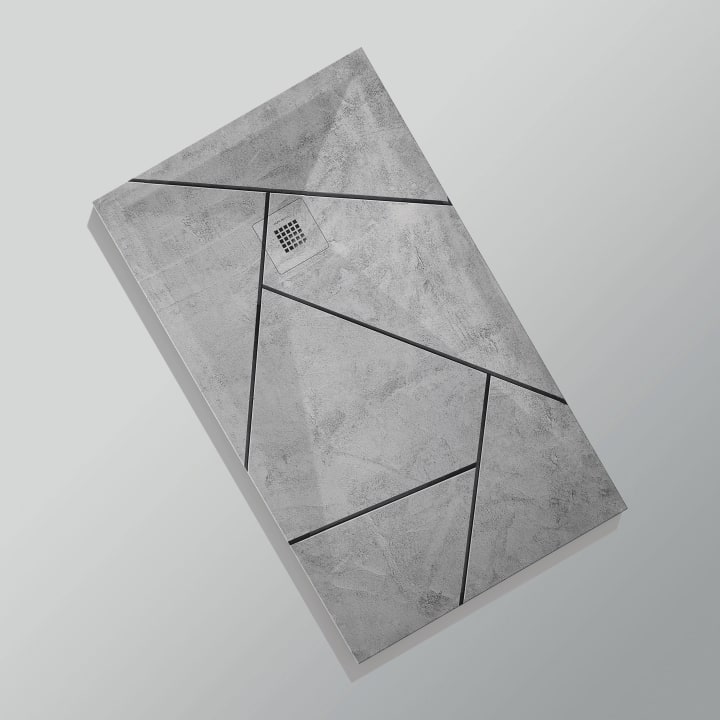 Receveurs de douche en résine décorés Design 3D Ciment Bruntec option 13