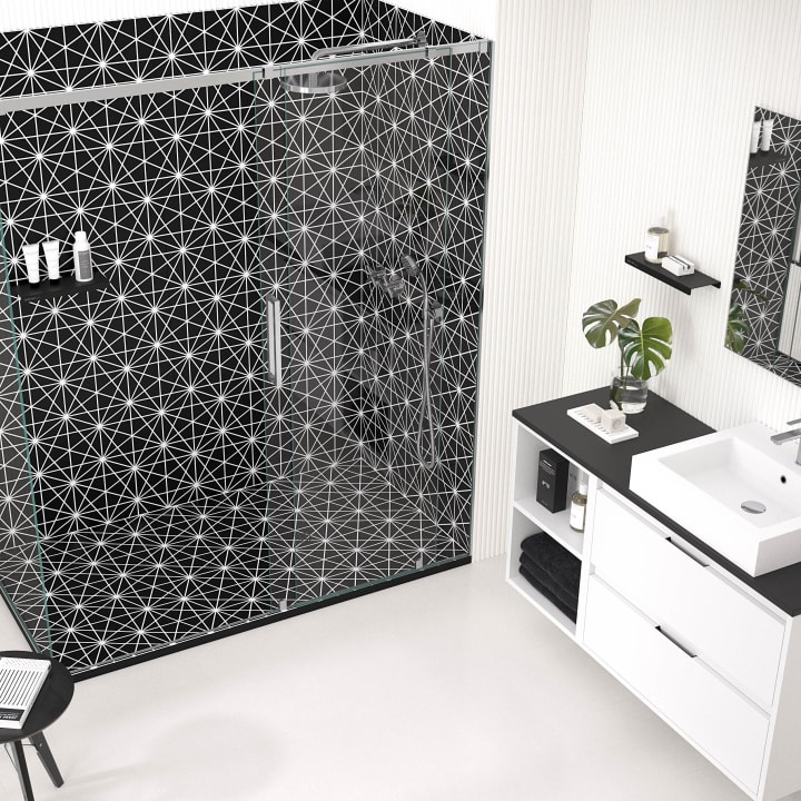 Receveurs de douche en résine décorée Design 3D Géométrique Bruntec environnement 2