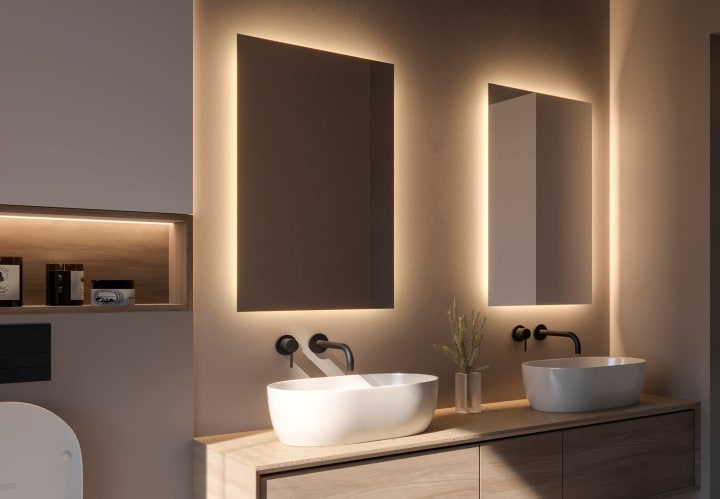 Miroir de salle de bains avec éclairage LED Dune Bruntec environnement 6