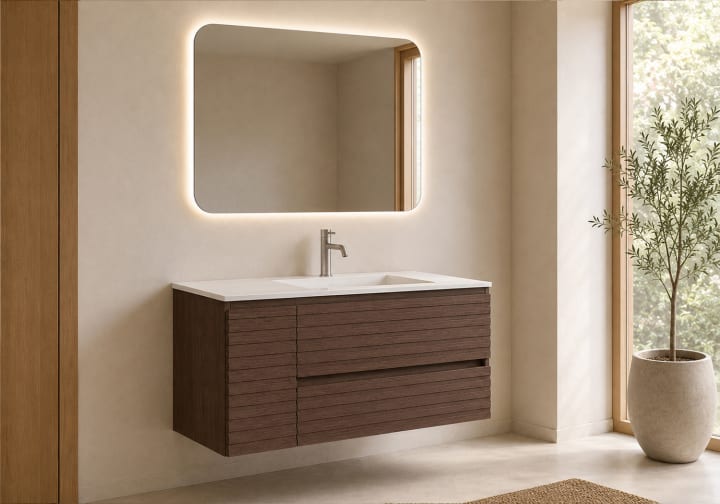Meuble de salle de bains Alpes 21 Bruntec avec lavabo « Solid Surface » principal 5