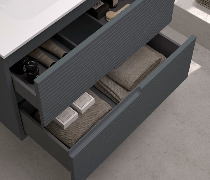 Meuble de salle de bains avec plan de toilette en bois Limo Bruntec couleurs détail 11