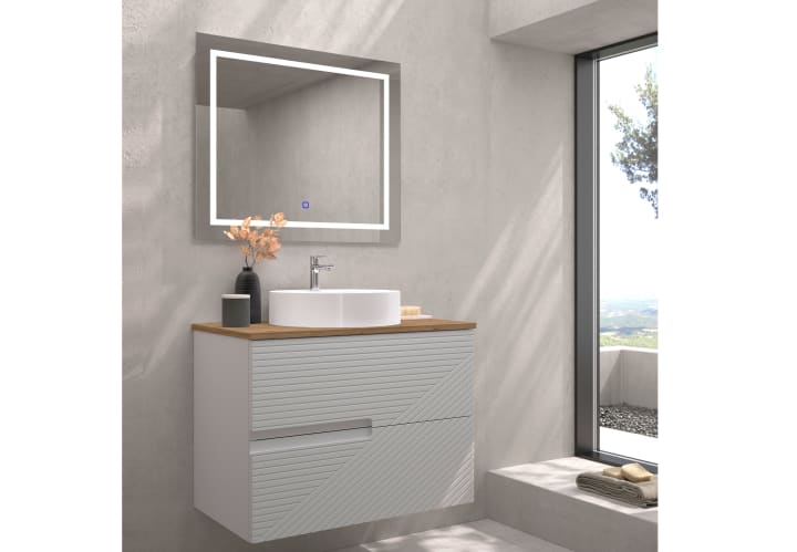 Meuble de salle de bains avec plan de toilette en bois Limo Bruntec couleurs principal 3