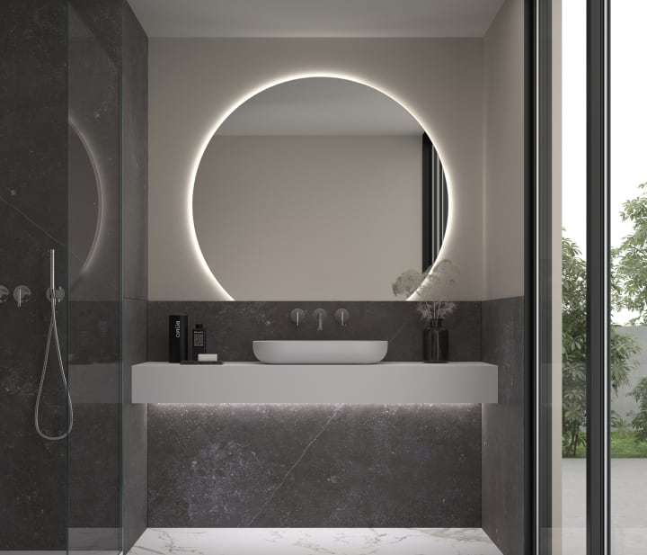 Miroir demi-lune avec éclairage LED Granada 2 de Eurobath principal 1