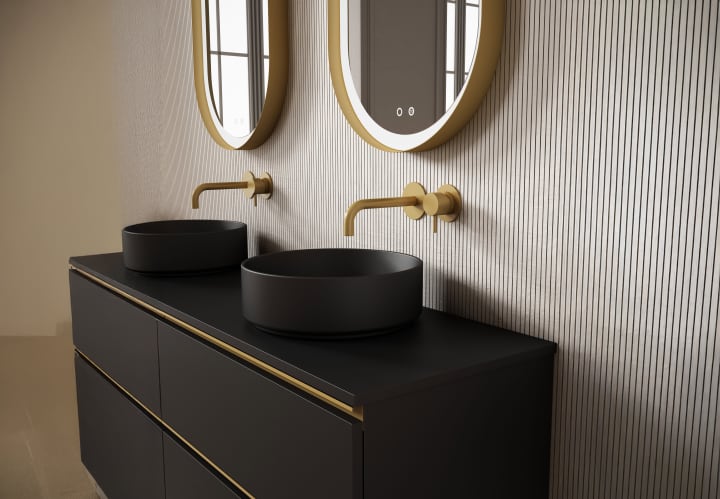 Meuble de salle de bains avec plan de toilette hydrofuge Granada Visobath détail 11