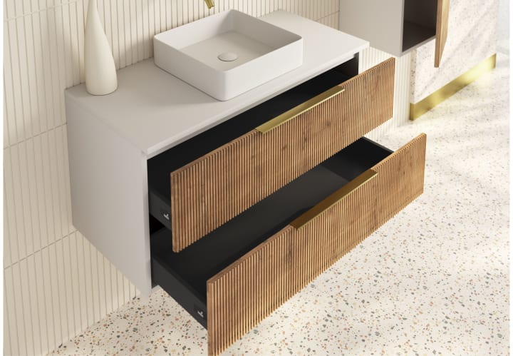 Meubles de salle de bains plan de toilette massif Soho Bruntec détail 4