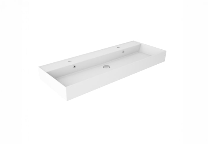 Vasque à encastrer pour deux robinets 12 cm de hauteur Lila Viso principal 1