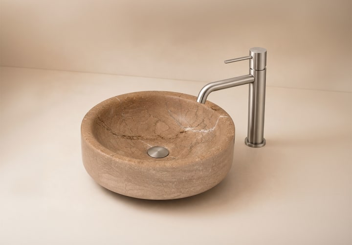 Lavabo de mármol natural Navona Bruntec ambiente 3
