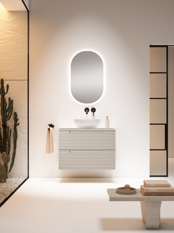 Meubles de salle de bains avec plan de toilette en HDF Compatech Kyoto Visobath principal 4