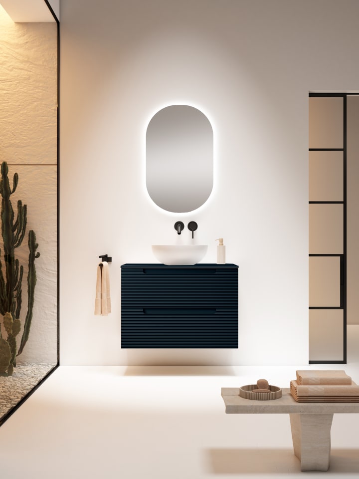 Meubles de salle de bains avec plan de toilette en HDF Compatech Kyoto Visobath principal 7