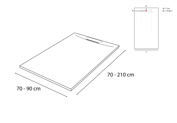 Platos de ducha de resina Square Bruntec croquis 23