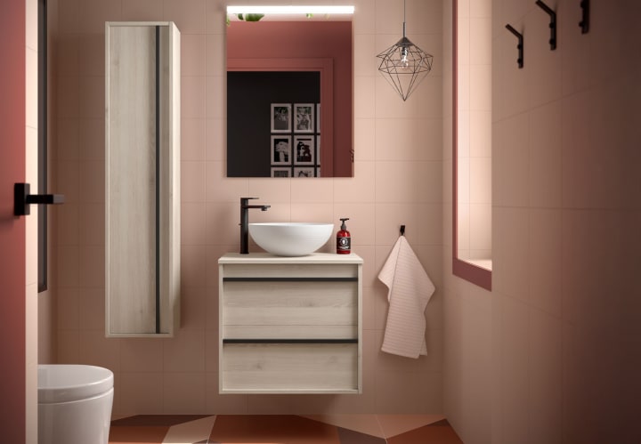 Meubles de salle de bains avec plan de toilette en bois Attila Salgar principal 4