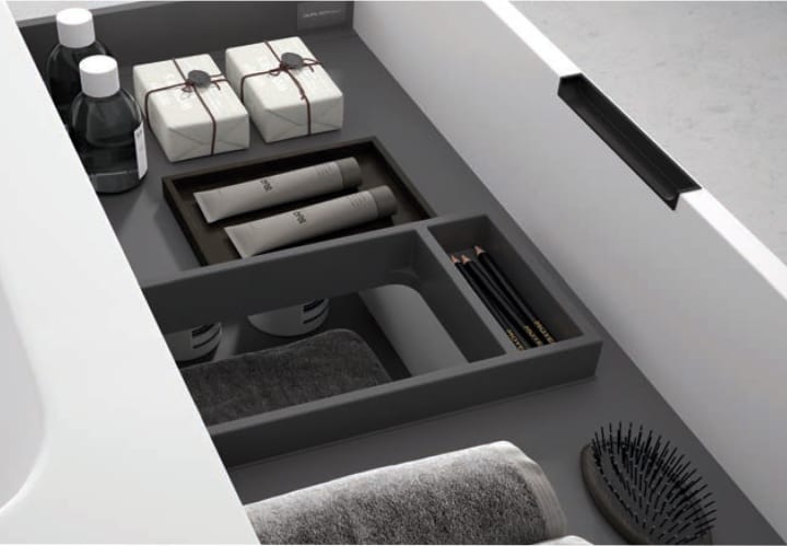Mueble de baño con encimera Piedra Compactada negra Artemisa Bruntec detalle 6