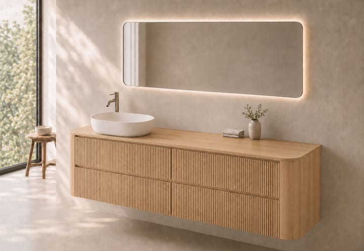 Mueble de baño con encimera de madera Duna Bruntec principal 3