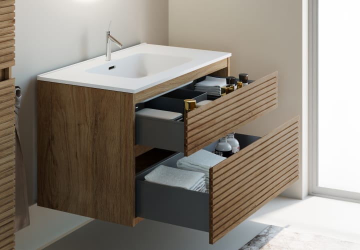 Conjunto de mueble de baño de Palilleria Horizontal Alpes 1 Bruntec detalle 6