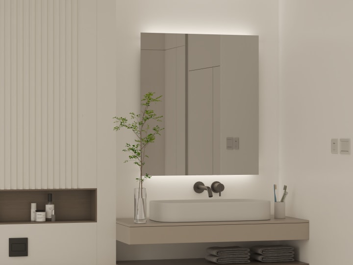 Espejo de baño con luz LED Casiopea Bruntec ambiente 2