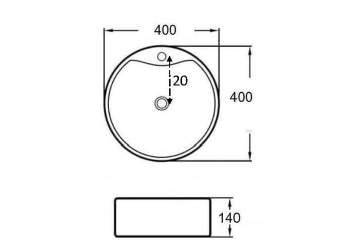 Lavabo sobre encimera Maro Bruntec croquis 4