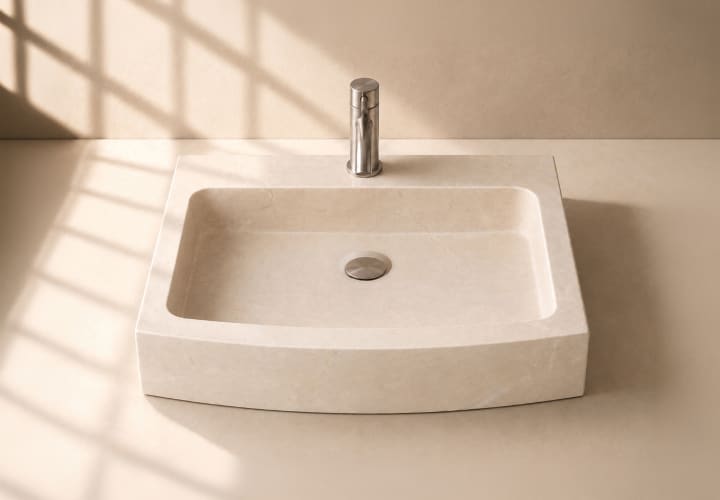 Lavabo de mármol natural Pazant Bruntec ambiente 2