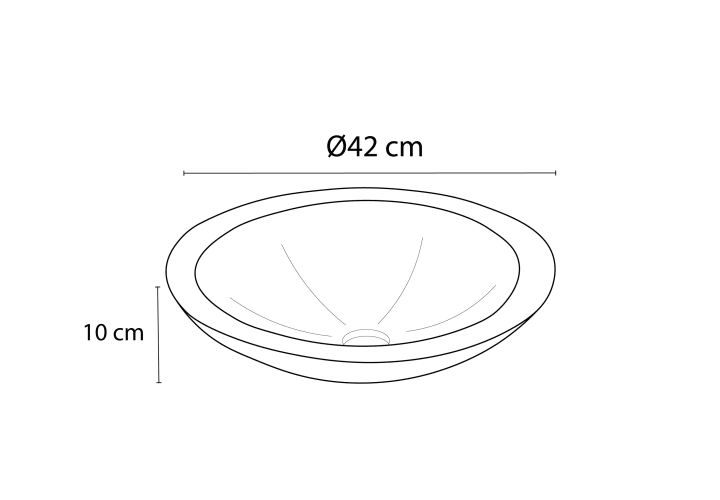 Lavabo de mármol natural Cónico Bruntec croquis 3