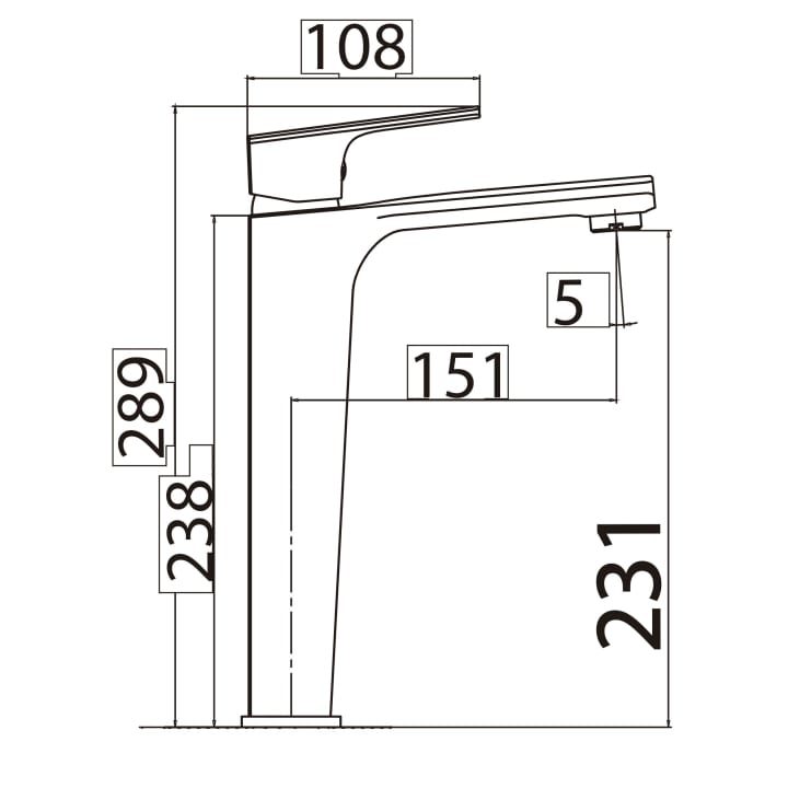 Robinet de lavabo Bali Imex croquis 1