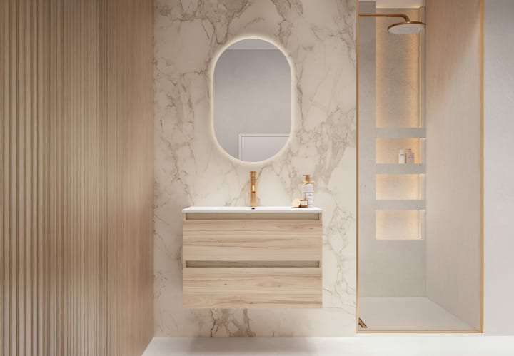 Meuble de salle de bains à faible profondeur 39.5 cm Nido Viso principal 1