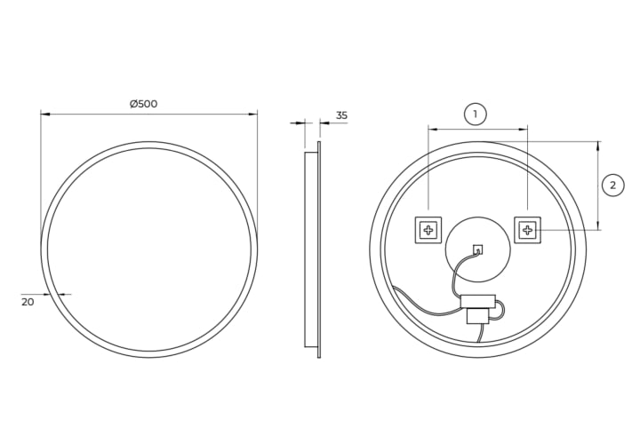 Miroir de salle de bains avec LED Londres Ledimex croquis 11
