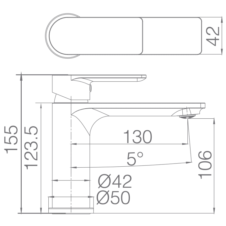 Saona Imex robinetterie de lavabo croquis 2