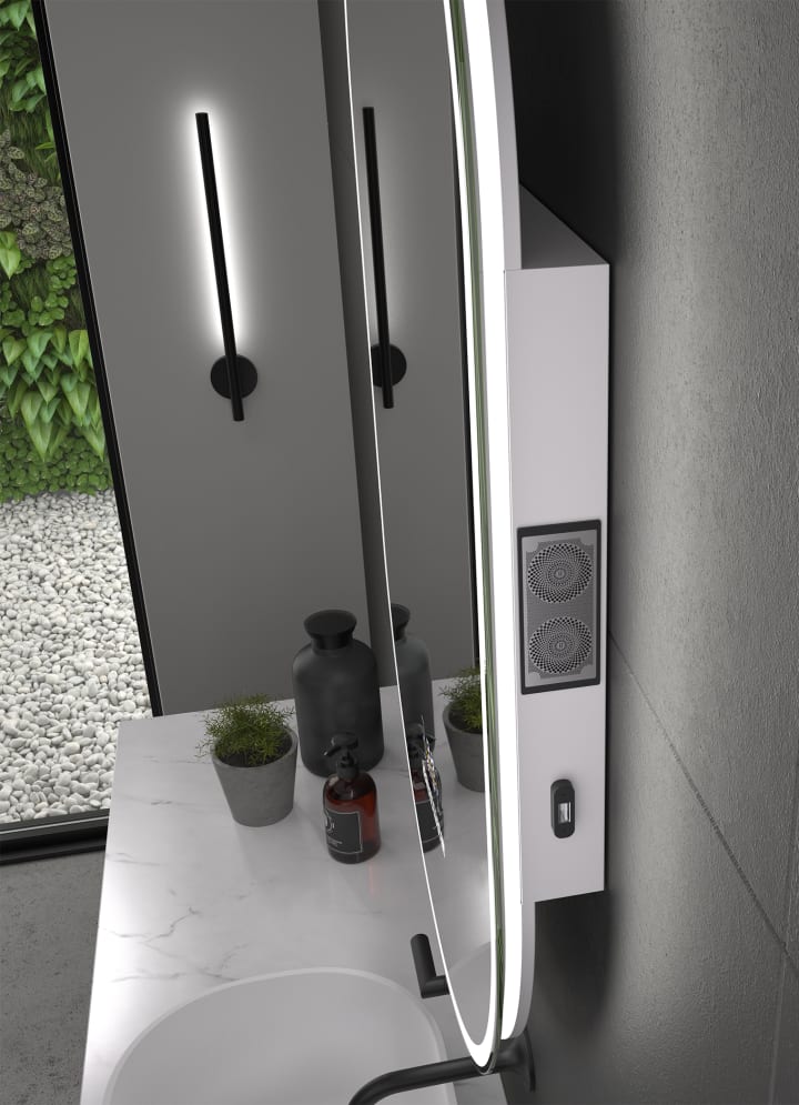 Miroir de salle de bains avec éclairage LED Luzon Eurobath détail 4