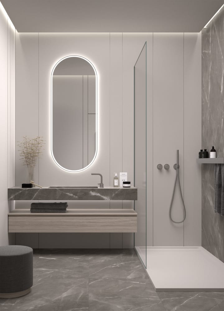 Miroir de salle de bains avec éclairage LED Luzon Eurobath principal 1