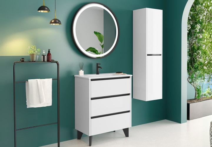Ensemble meuble de salle de bains à faible profondeur 39 cm Siena Coycama principal 1