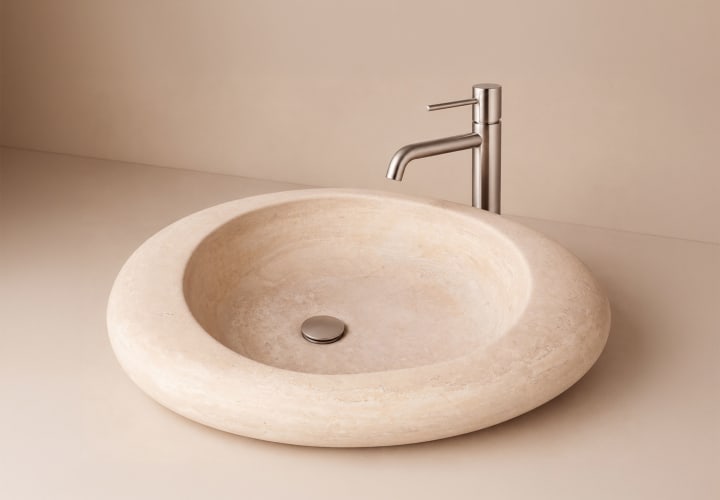 Lavabo de mármol natural Cicle Bruntec ambiente 2