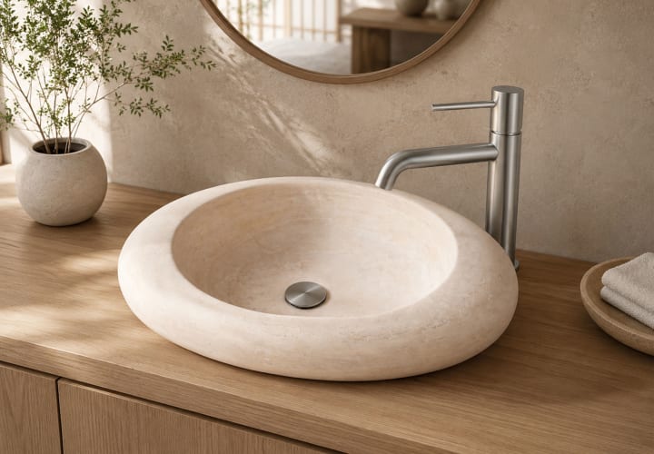 Lavabo de mármol natural Cicle Bruntec principal 1