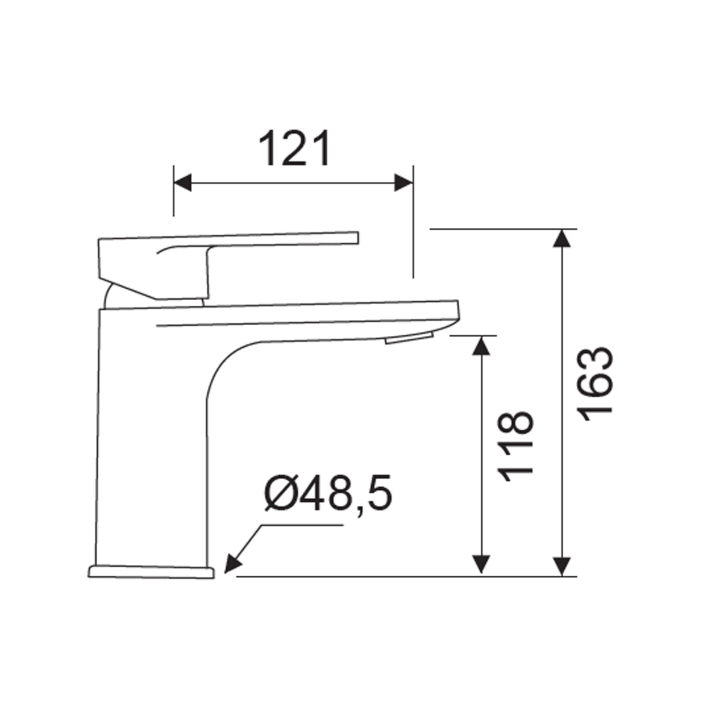 Robinet de lavabo Aura Lluvibath croquis 3