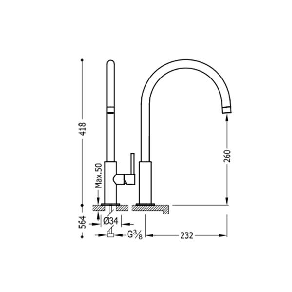 Grifo de lavabo Study Exclusive Tres croquis 9