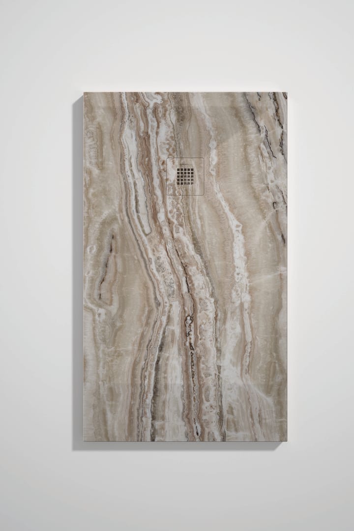 Receveurs de douche en résine décorés Design 3D Marbre Travertin Bruntec option 4